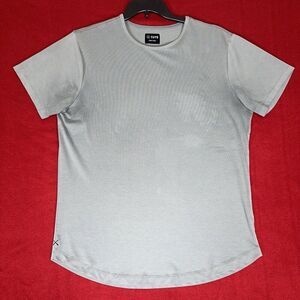 Cuts Clothing Curved Hem T-Shirt Mens L Grey Solid Short Sleeve Pyca Pro Adult